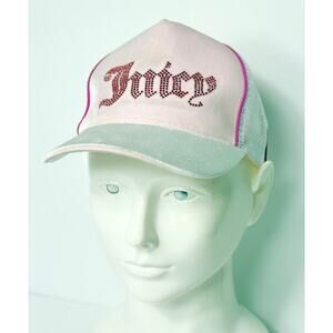 Juicy Couture Bling Rhinestone Pink Hat Snapback Womens Pink Sequins NWT